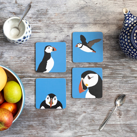 scilly puffin coasters